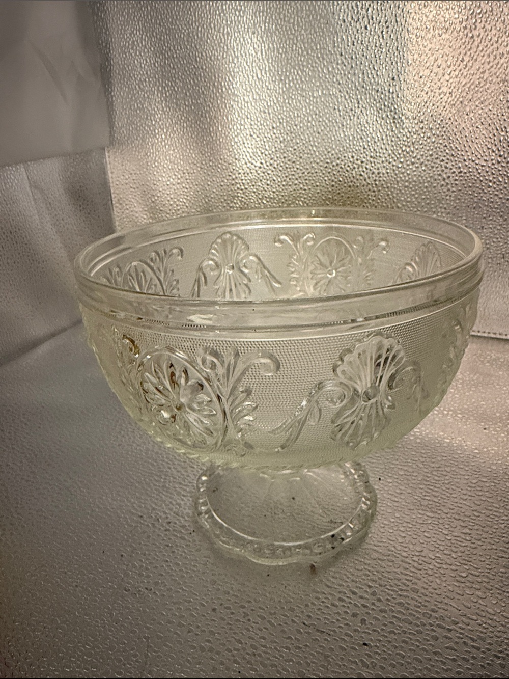 Vintage Indiana Glass Pedestal Compote Tiara Sandwich Pattern